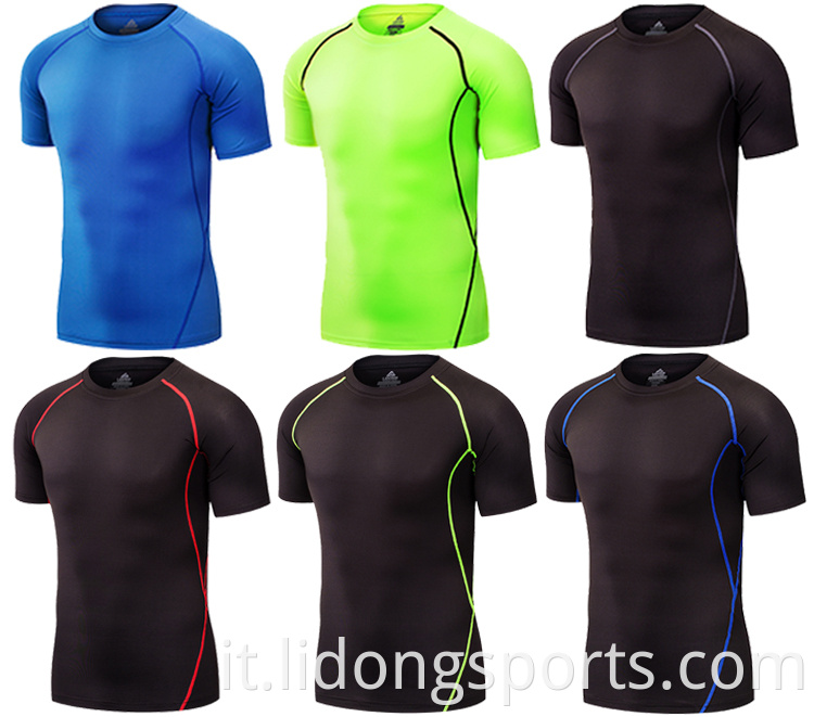 Lidong oem design il tuo abbigliamento fitness/abbigliamento da palestra fitness camicia da uomo fitness